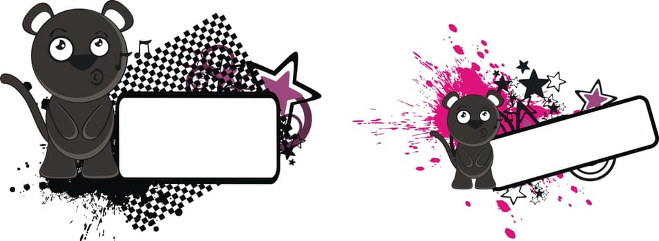 panther baby cartoon copyspace in vector format very easy to edit