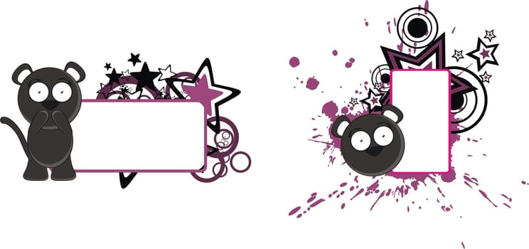 panther baby cartoon copyspace in vector format very easy to edit