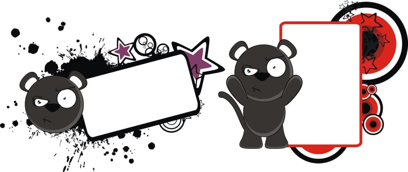 panther baby cartoon copyspace in vector format very easy to edit
