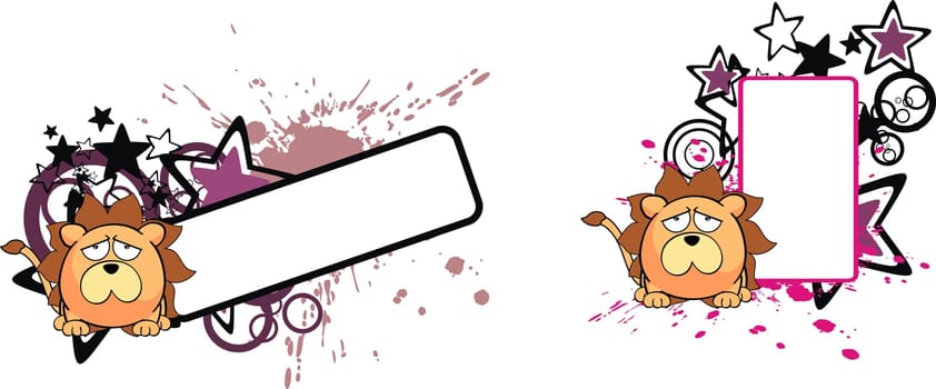lion baby cartoon copyspace in vector format very easy to edit