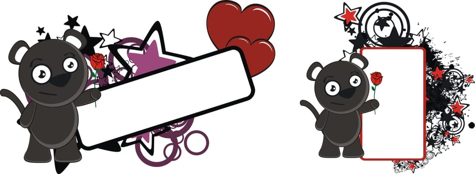 panther baby cartoon copyspace in vector format very easy to edit