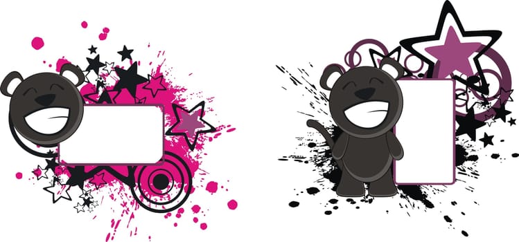 panther baby cartoon copyspace in vector format very easy to edit