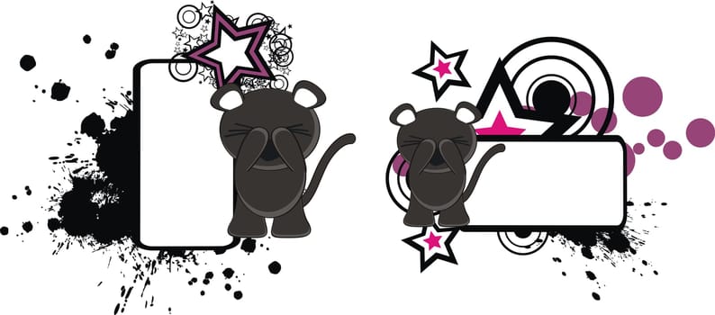 panther baby cartoon copyspace in vector format very easy to edit