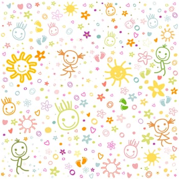 baby background, colorful cute elements
