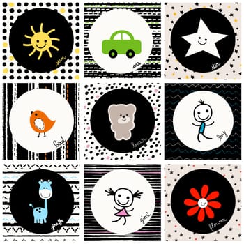 black and white baby pattern