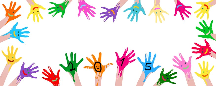 2015 colorful smiley hands