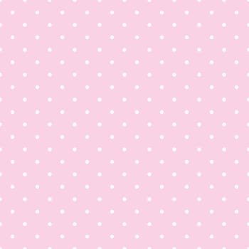 Tile vector pattern with small white polka dots on baby pink pastel background for desktop wallpaper