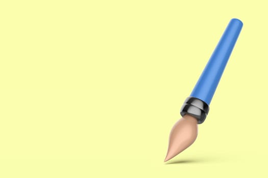 3D illustration of blue paintbrush