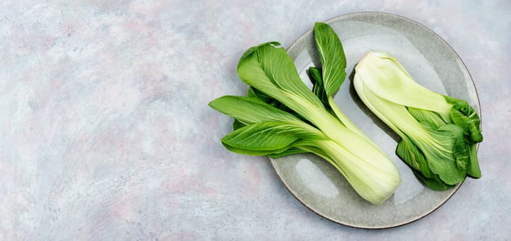 Fresh Bok Choy or Chinese cabbage on the table