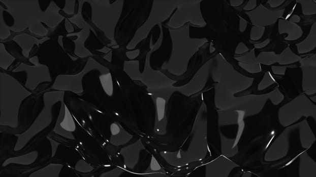 Abstract black waves. Computer generated 3d render