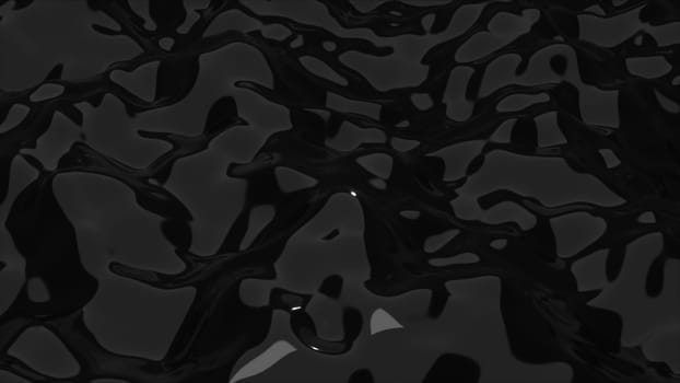 Abstract black waves. Computer generated 3d render