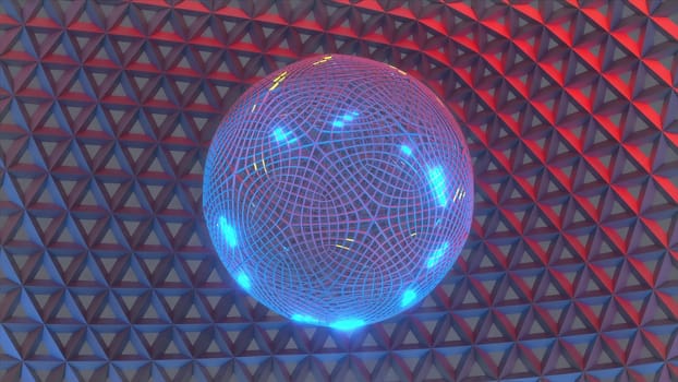 Sci fi wireframe sphere. Computer generated 3d render