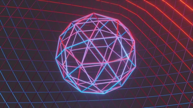 Sci fi wireframe sphere. Computer generated 3d render
