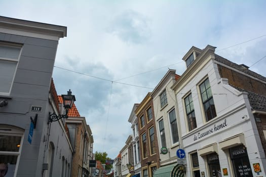 Town center in Zierikzee, The Netherlands August 27th 2020 - Street in the town center of Zierikzee, on Zeeland, The Netherlands, Europe