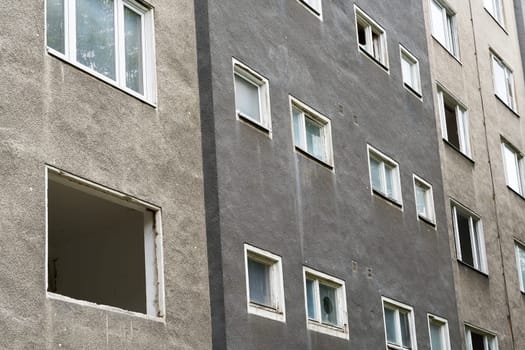 vacant old residential building shortly before demolition in the city center of Berlin