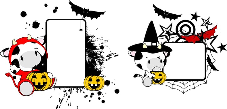 halloween costume cute animal baby cartoon set in vector format