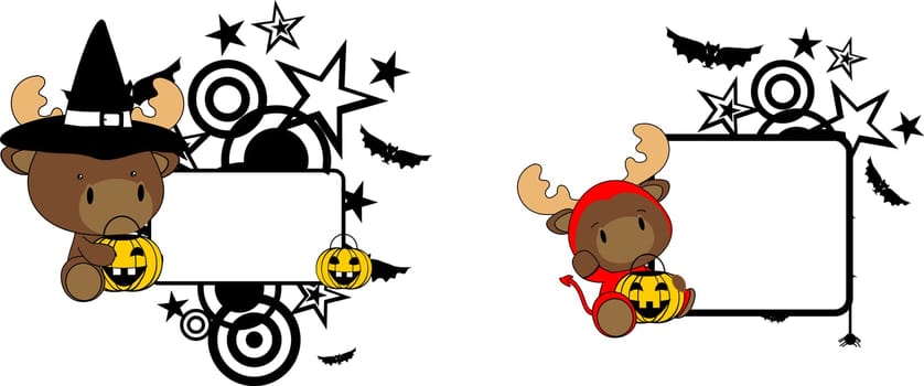 halloween costume cute animal baby cartoon set in vector format
