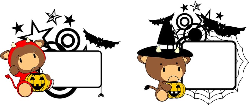 halloween costume cute animal baby cartoon set in vector format