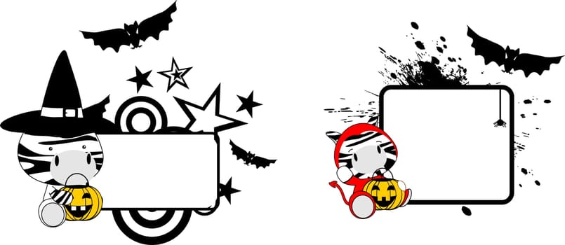halloween costume cute animal baby cartoon set in vector format