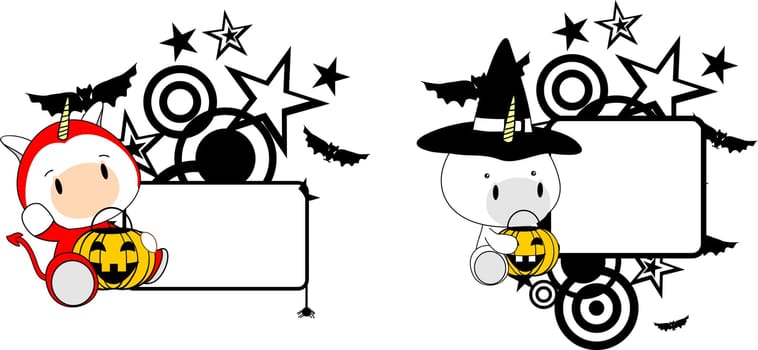 halloween costume cute animal baby cartoon set in vector format