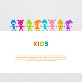 Vector illustration of Colorful kids friends image