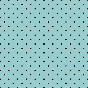 Seamless vector pattern with tile black polka dots on mint green background for decoration wallpaper