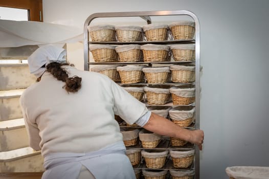 stacked banners of bread for bakery production
