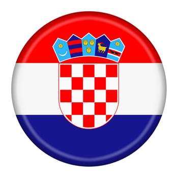 A Croatia flag button 3d illustration with clipping path