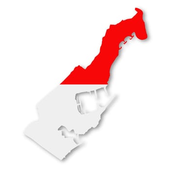 A Monaco map on white background with clipping path 3d illustration