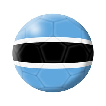 A Botswana soccer ball football 3d illustration isolated on white with clipping path