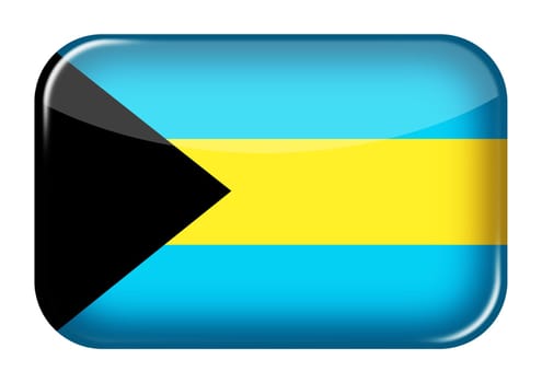 A Bahamas web icon rectangle button with clipping path 3d illustration
