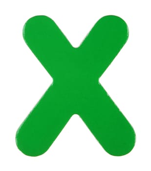 An upper case X magnetic letter on white with clipping path