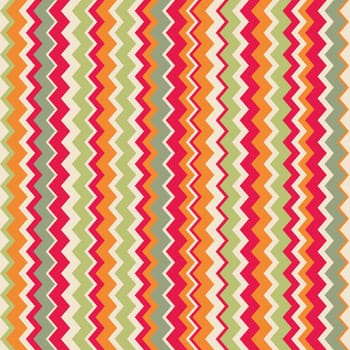 Chevron vector zig zag tile pattern or seamless background. Thanksgiving green, red, yellow and orange decoration wallpaper