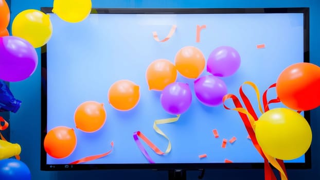 The nice colourful ballons image on white bacground