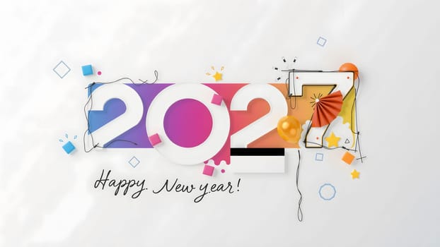 The 3d wording metallic font-weight bold year number 2027