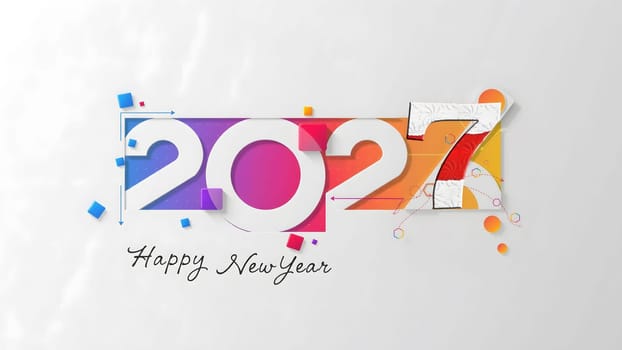The 3d wording metallic font-weight bold year number 2027