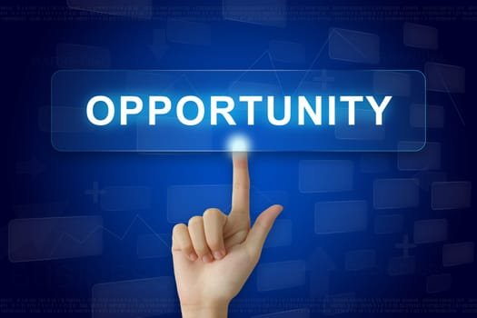 hand press on opportunity button on virtual screen