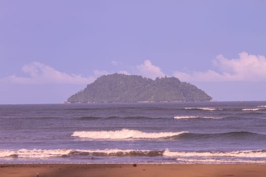 Soft wave of the sea on the sandy beach