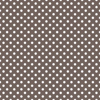 Seamless vector pattern with small white polka dots on a dark brown background for decoration wallpaper