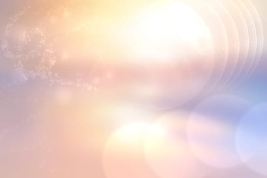Abstract light pink soft pastel space cosmos universe background with yellow bright planet in space and time. Space for your design. Beautiful texture. Concept astrology and science.