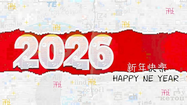 The Beautiful holiday web banner or flyer with Golden firework and sparkling number 2026