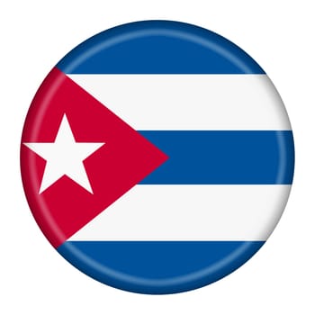 A Cuba flag button 3d illustration with clipping path