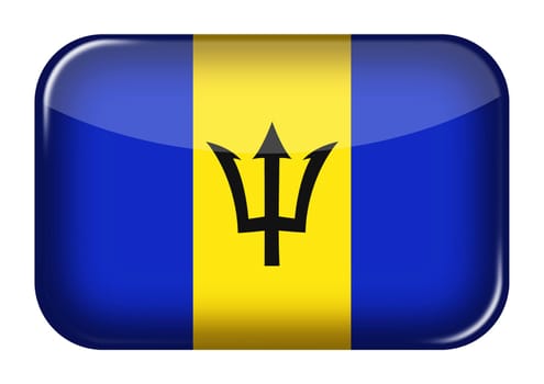 A Barbados web icon rectangle button with clipping path 3d illustration