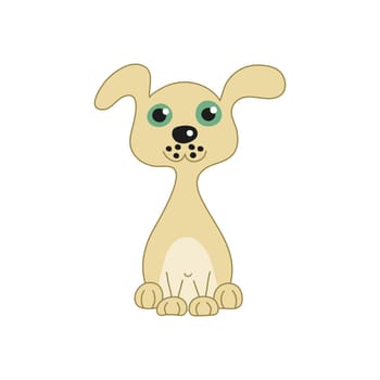 Cute dog, vector illustration of funny doggy