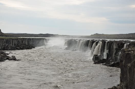 Scenic view of Dettifoss waterfall in the northeast of Iceland