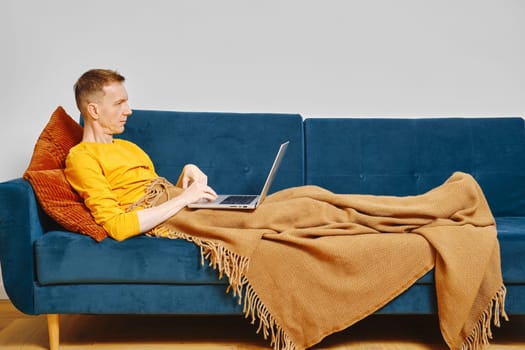 Middle-aged man looking for apartments to rent as he moved to another country