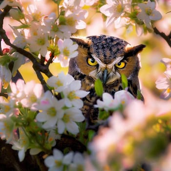 The Owl hiding in apple pear with very nice background color