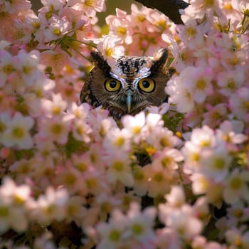 The Owl hiding in apple pear with very nice background color