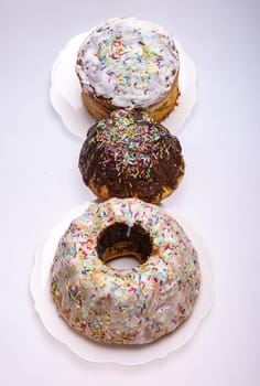 Traditional Ukrainian Easter Cake Kulich or Orthodox Christian Easter Bread.