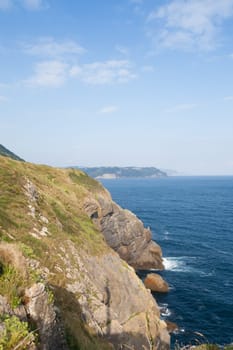 Cape santa catalina cliffs landscape, Spain. Gulf of biscay. Spanish landscape